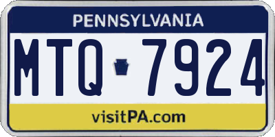 PA license plate MTQ7924
