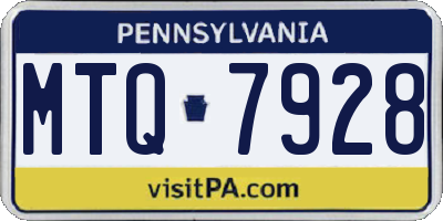 PA license plate MTQ7928