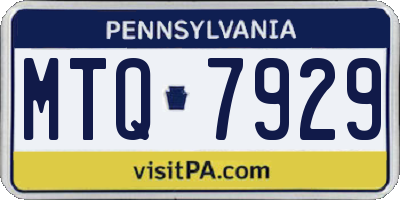 PA license plate MTQ7929