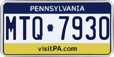 PA license plate MTQ7930