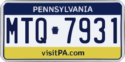 PA license plate MTQ7931