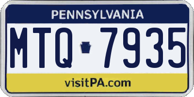 PA license plate MTQ7935