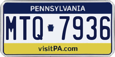 PA license plate MTQ7936