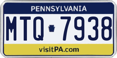 PA license plate MTQ7938