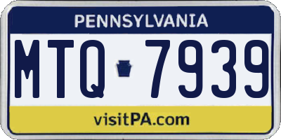 PA license plate MTQ7939