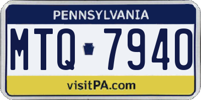 PA license plate MTQ7940