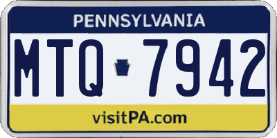 PA license plate MTQ7942