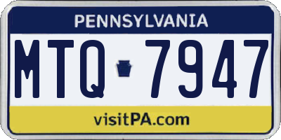 PA license plate MTQ7947