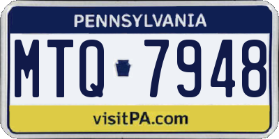 PA license plate MTQ7948