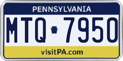PA license plate MTQ7950