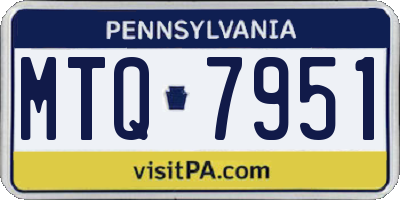 PA license plate MTQ7951