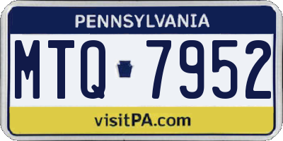 PA license plate MTQ7952