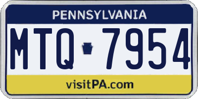 PA license plate MTQ7954