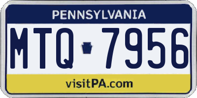 PA license plate MTQ7956