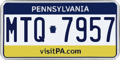 PA license plate MTQ7957