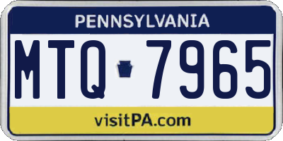 PA license plate MTQ7965