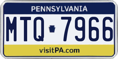 PA license plate MTQ7966