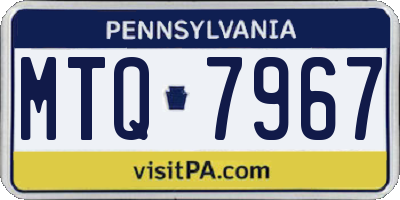 PA license plate MTQ7967