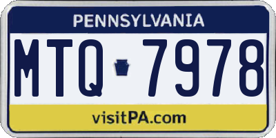 PA license plate MTQ7978