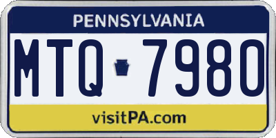 PA license plate MTQ7980