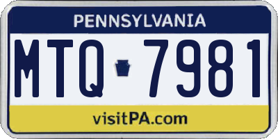 PA license plate MTQ7981