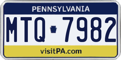 PA license plate MTQ7982