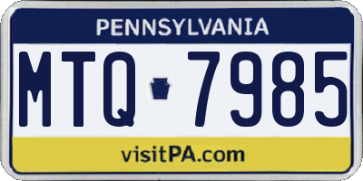 PA license plate MTQ7985