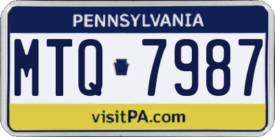 PA license plate MTQ7987