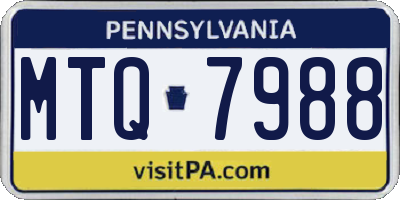 PA license plate MTQ7988