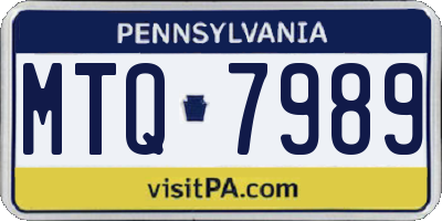 PA license plate MTQ7989