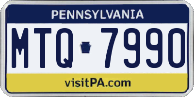 PA license plate MTQ7990