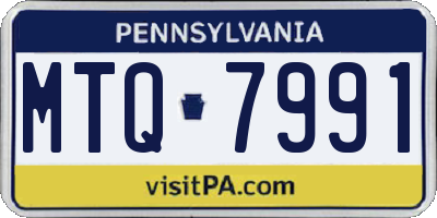 PA license plate MTQ7991
