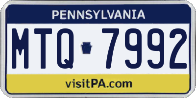 PA license plate MTQ7992