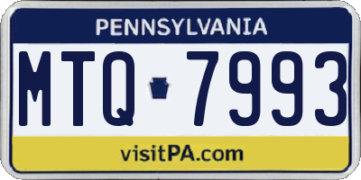 PA license plate MTQ7993
