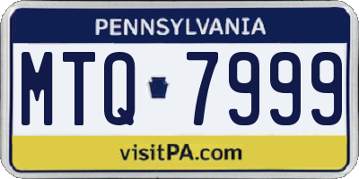 PA license plate MTQ7999