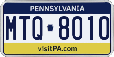 PA license plate MTQ8010