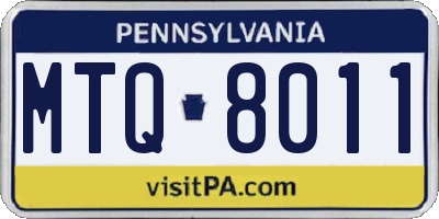 PA license plate MTQ8011