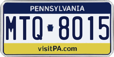 PA license plate MTQ8015