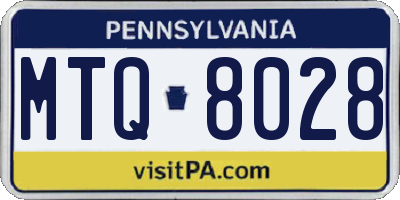 PA license plate MTQ8028
