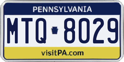 PA license plate MTQ8029