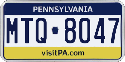 PA license plate MTQ8047