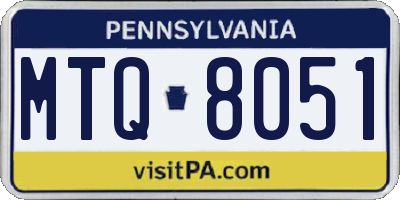 PA license plate MTQ8051