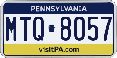 PA license plate MTQ8057