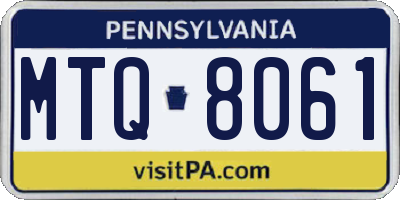 PA license plate MTQ8061