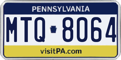 PA license plate MTQ8064