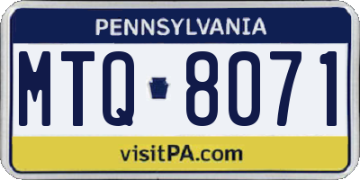 PA license plate MTQ8071