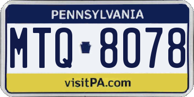 PA license plate MTQ8078