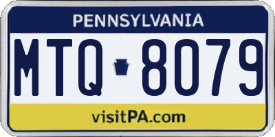 PA license plate MTQ8079