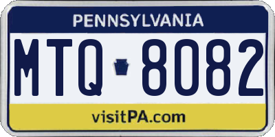 PA license plate MTQ8082