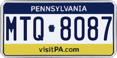 PA license plate MTQ8087